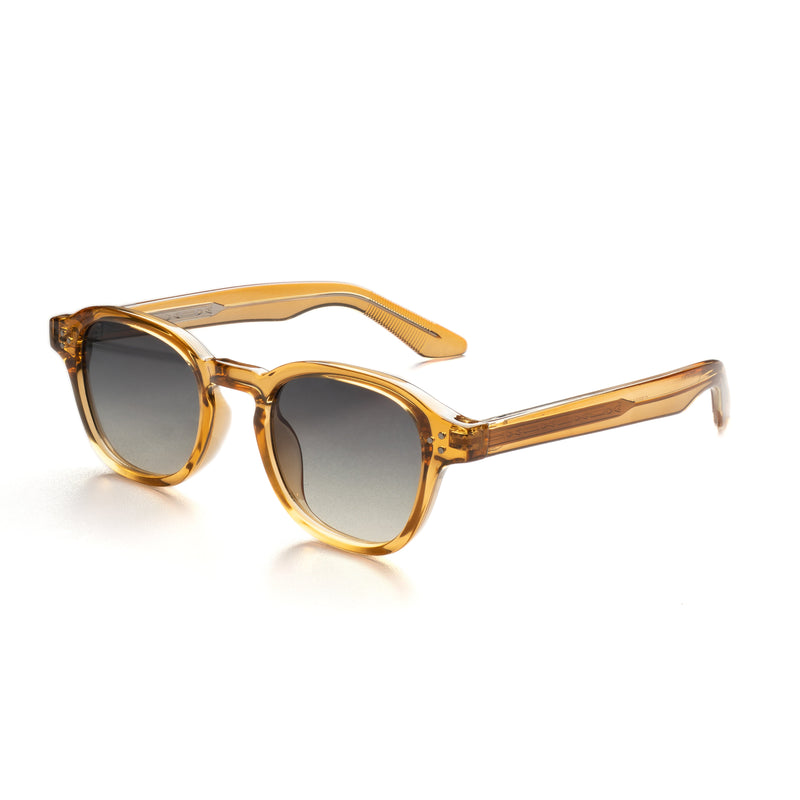 [ Icarus ] Retro Round Sunglasses : Caramel