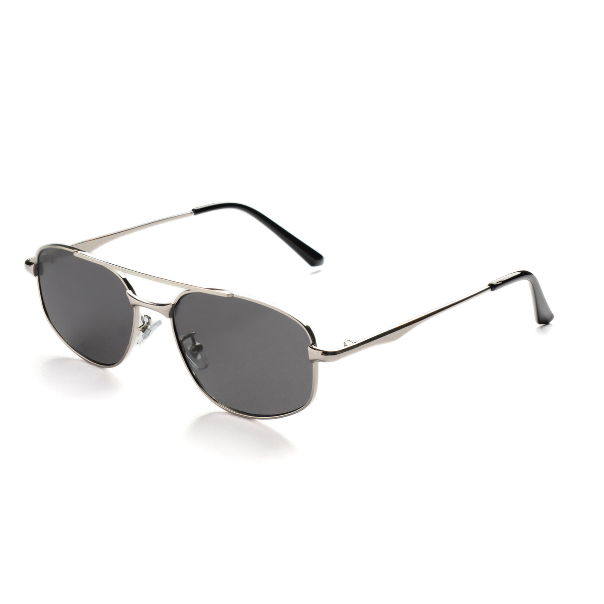 [ Orpheus ] Slim Metal Navigator Sunglasses : Black/Silver