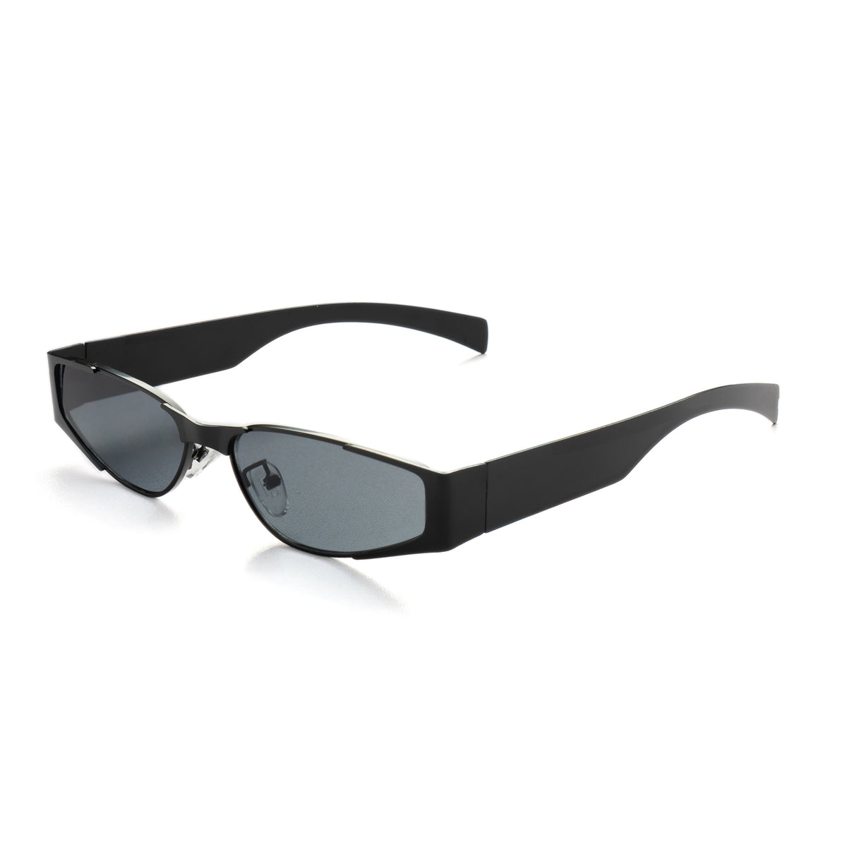 [ Perseus ] Futuristic Metal Sunglasses : Black/Black