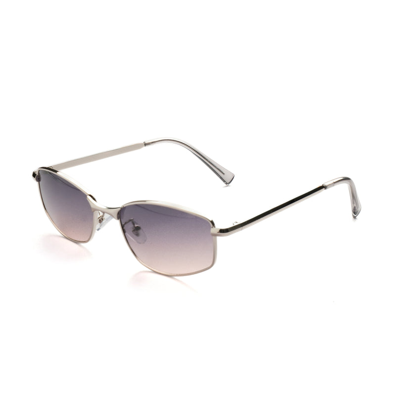 [ Iris ] Slim Geometric Metal Sunglasses : Purple