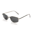 [ Iris ] Slim Geometric Metal Sunglasses : Black/Silver
