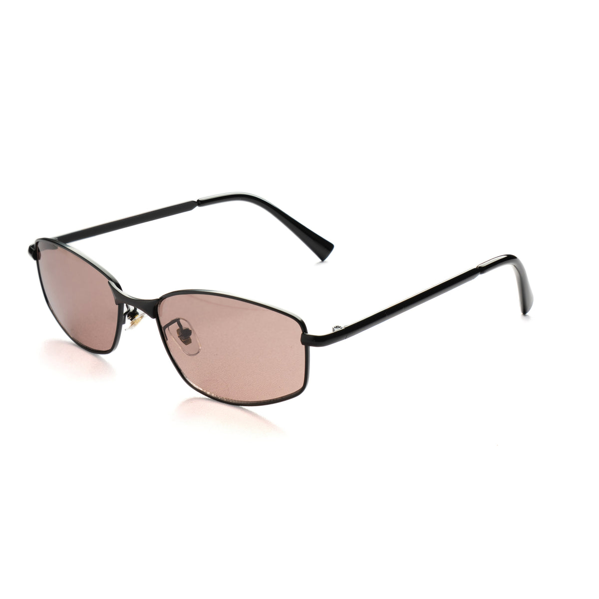 [ Iris ] Slim Geometric Metal Sunglasses : Brown