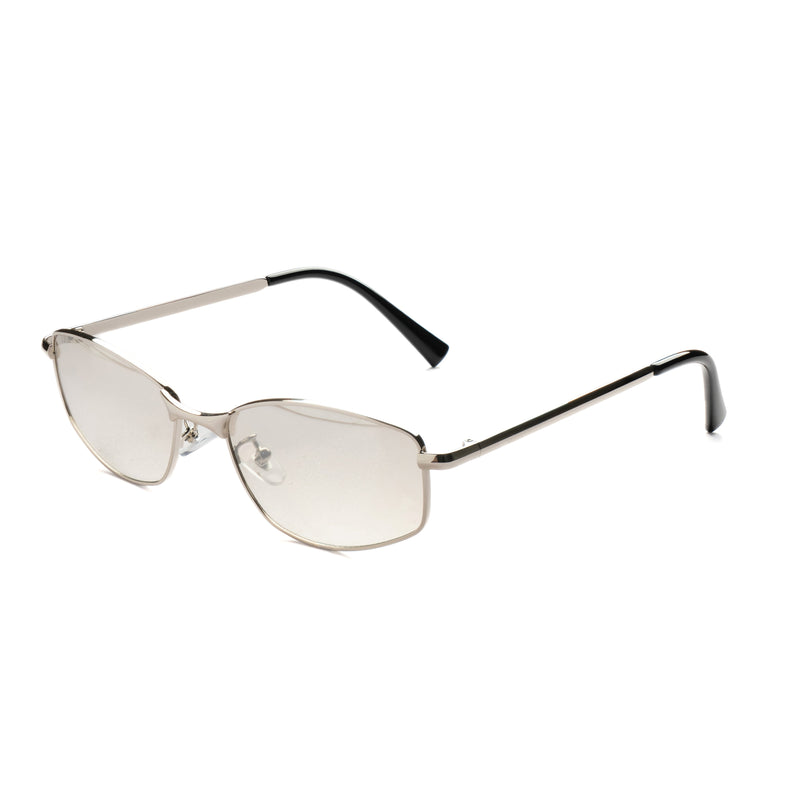[ Iris ] Slim Geometric Metal Sunglasses : Clear