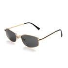 [ Iris ] Slim Geometric Metal Sunglasses : Black/Gold