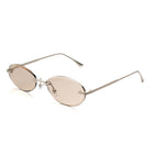 [ Aura ] Rimless Oval Sunglasses : Biege