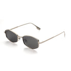 [ Daedalus ] Slim Faceted Metal Sunglasses : Black/Silver