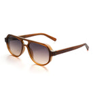 [ Hyperion ] Double-Bridge Aviator Sunglasses : Brown