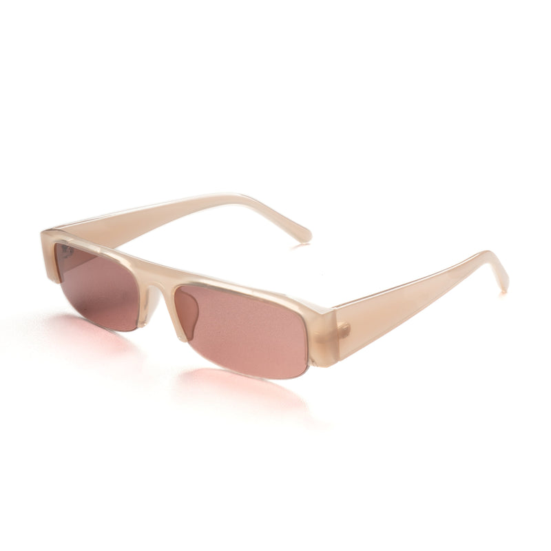 [ Nemesis ] Flat-top Y2k Sunglasses : Cream