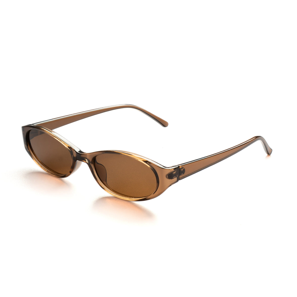 [ Nyx ] Slim 90s Oval Sunglasses : Brown