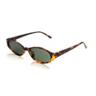[ Nyx ] Slim 90s Oval Sunglasses : Leopard/Green