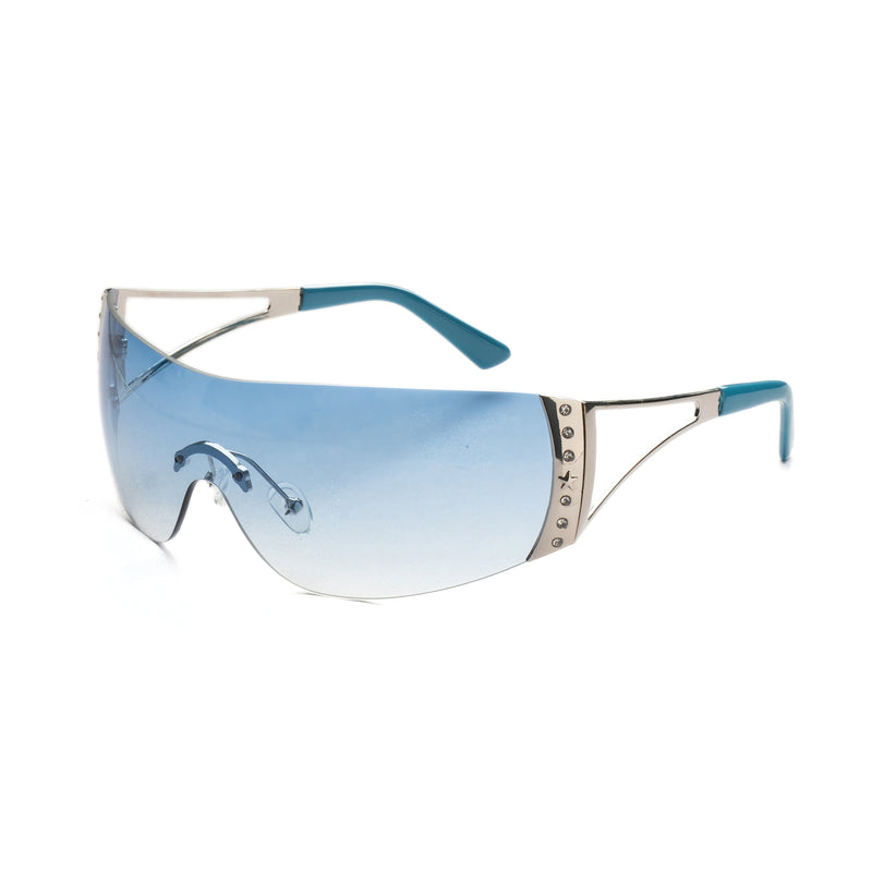 [ Tryst ] Wraparound Oversized Sunglasses : Blue