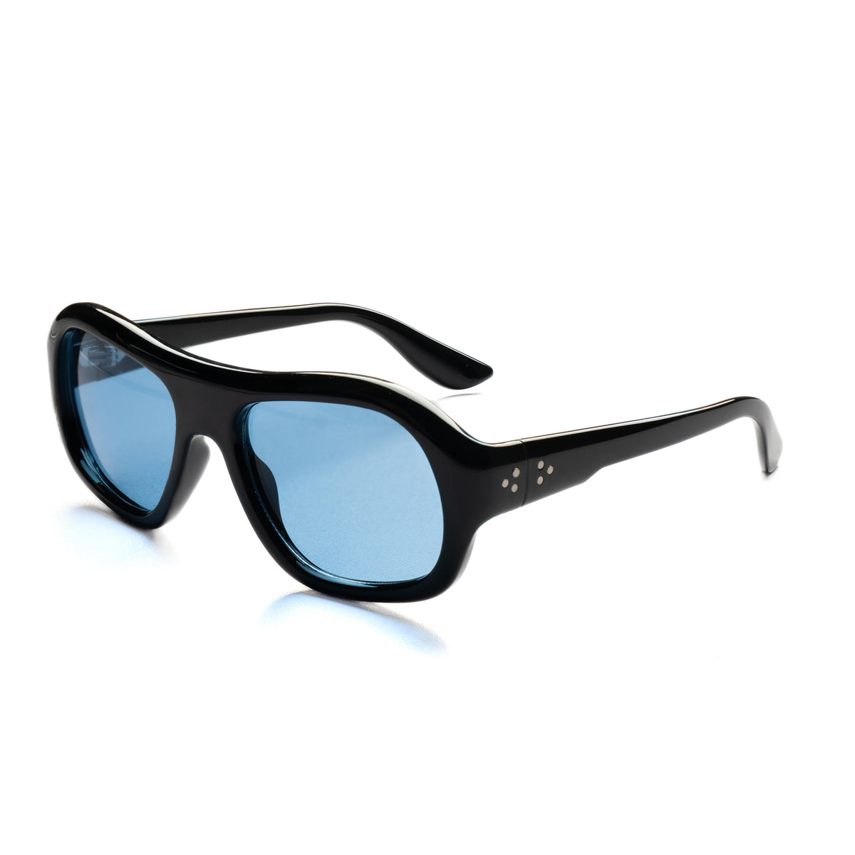 [ Ares ] Oversized High-Fashion Sunglasses : Black/Blue