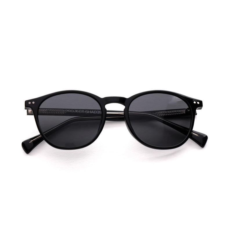 [ Roundabout ] Everyday Round Sunglasses : Black - projectshades