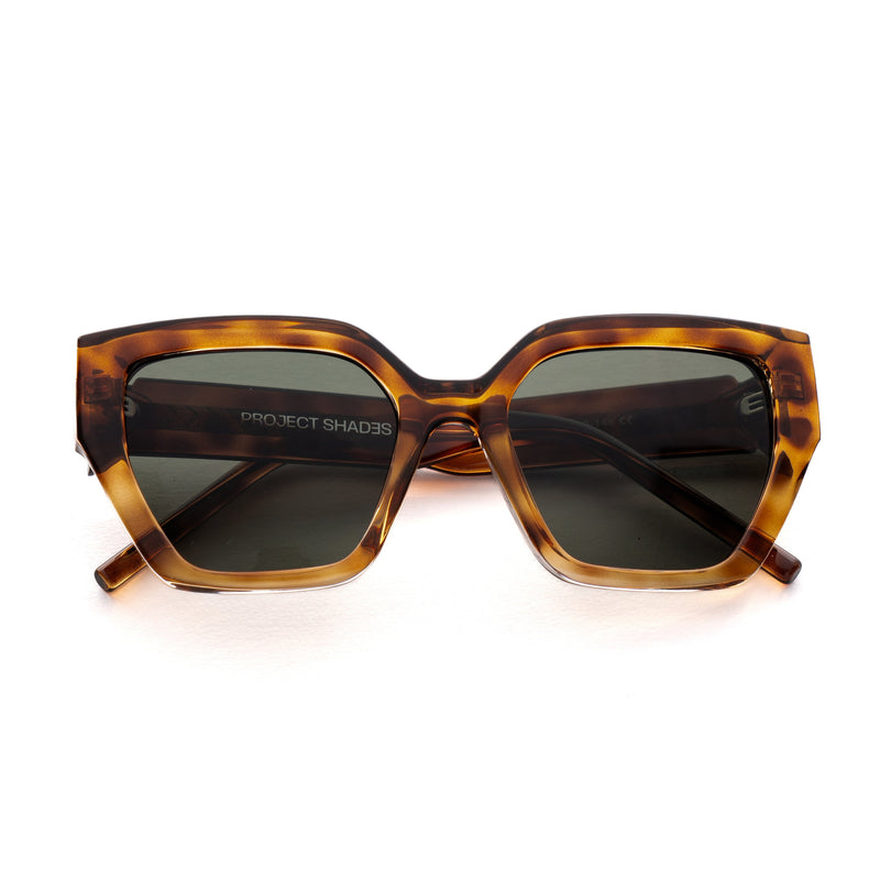 [ Muse ] Oversized Cateye Sunglasses : Leopard Green - projectshades
