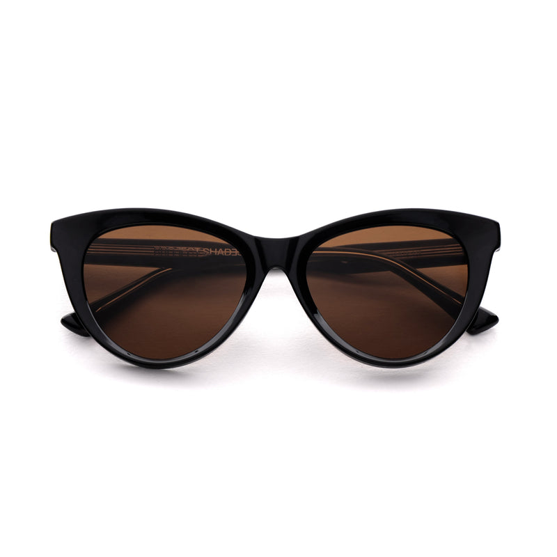 [ Luna ] Classic Cateye Sunglasses : Black Brown - projectshades