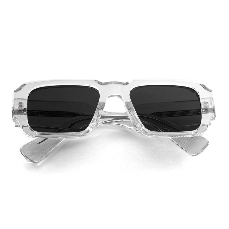 [ Brut ] Chunky Rectangular Sunglasses : Clear - projectshades