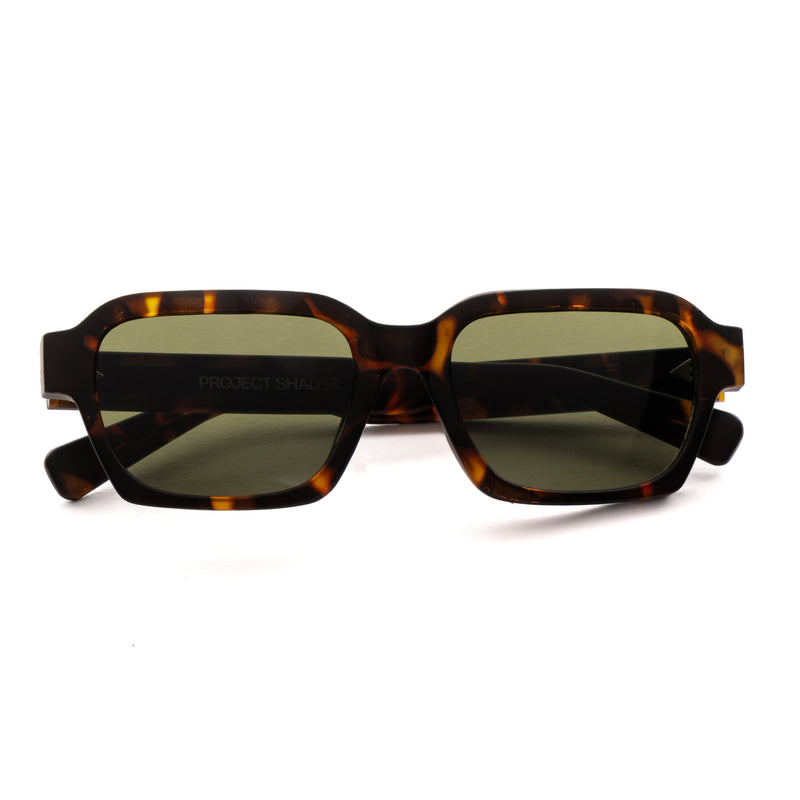 [ Apollo ] Rectangular Unisex Sunglasses : Leopard Green - projectshades