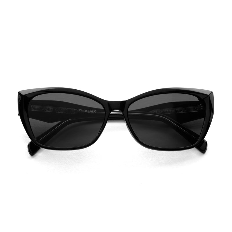 [ Sideeye ] Elevated Cateye Sunglasses : Black - projectshades