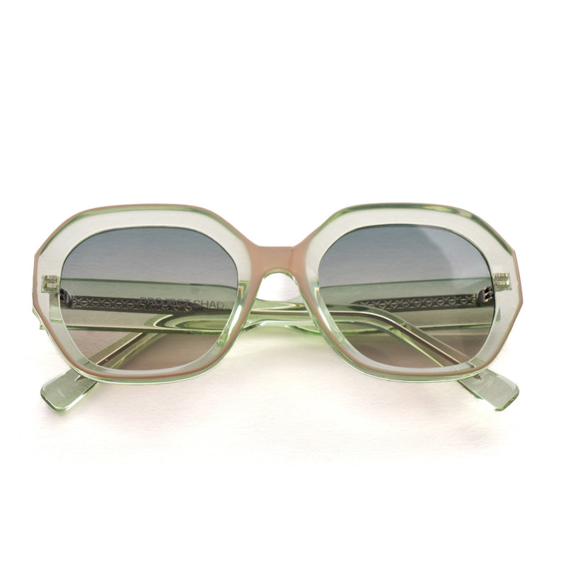 [ Blockout ] Oversized Oval Sunglasses : Green - projectshades