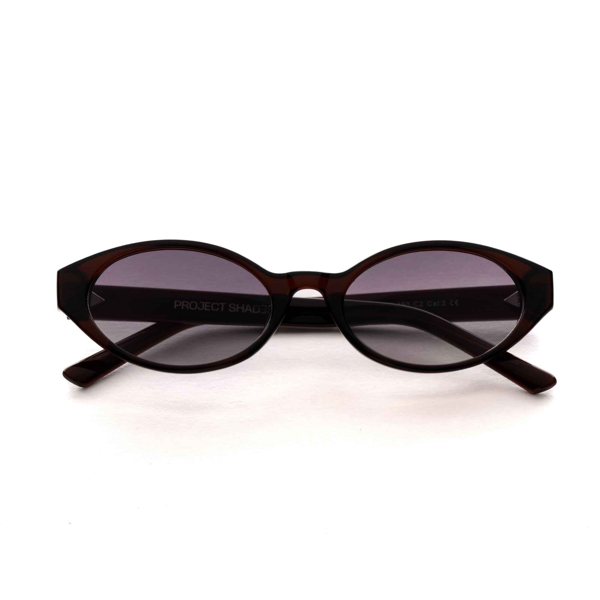 [ Contour ] Sleek Cutline Sunglasses : Purple Brown - projectshades