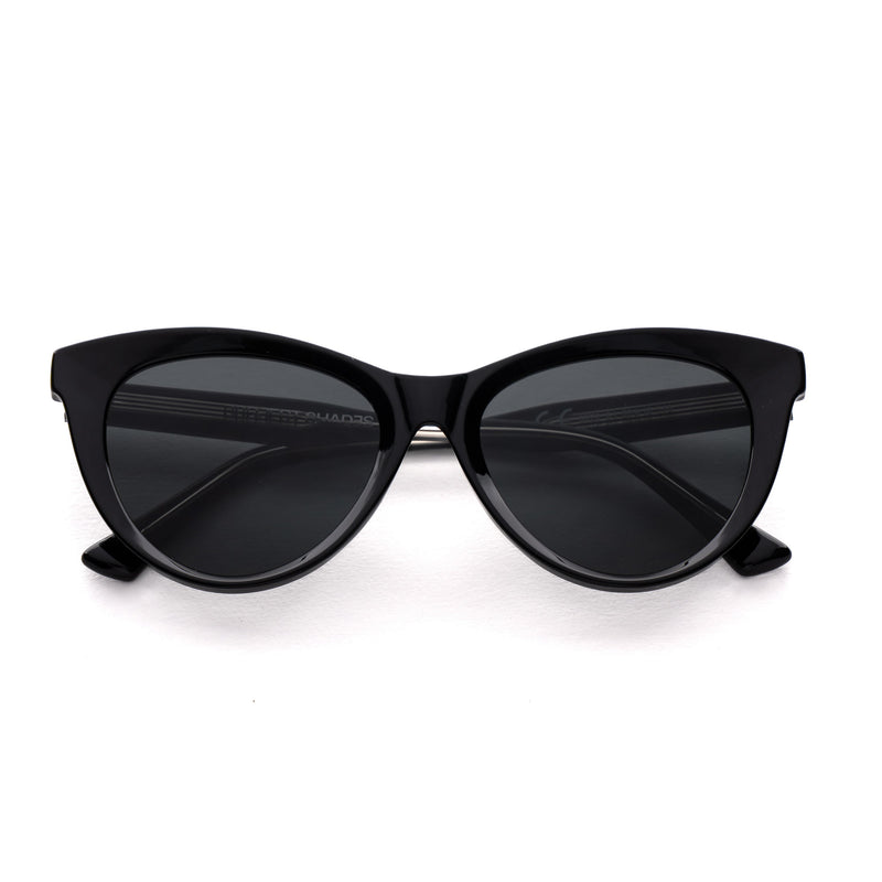 [ Luna ] Classic Cateye Sunglasses : Black - projectshades
