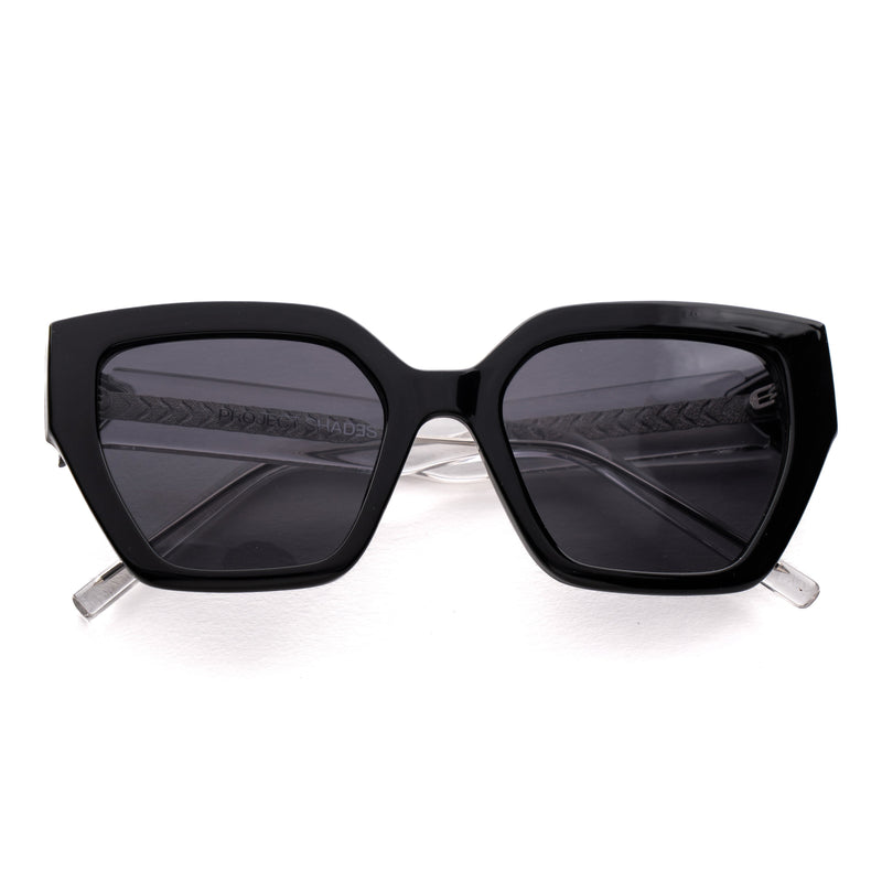 [ Muse ] Oversized Cateye Sunglasses : Black - projectshades