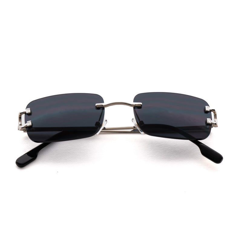 [ Serendipity 2.0 ] Holiday Rimless Sunglasses : Black - projectshades