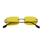 [ Serendipity 2.0 ] Holiday Rimless Sunglasses : Yellow - projectshades