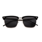 [ Offset ] Clubmaster Squared Sunglasses : Black Silver - projectshades