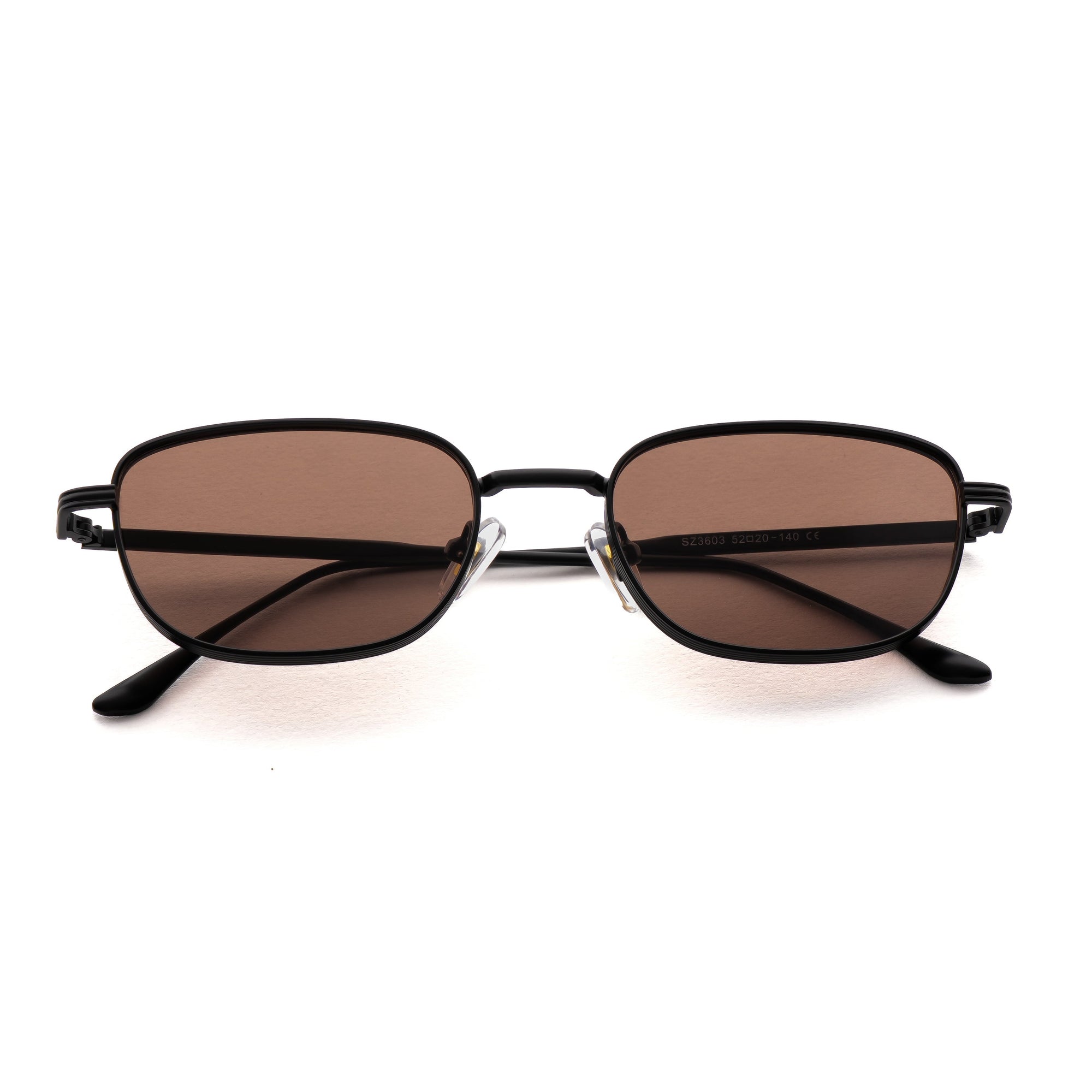 [ Riptide ] Compact Squared Sunglasses : Brown - projectshades