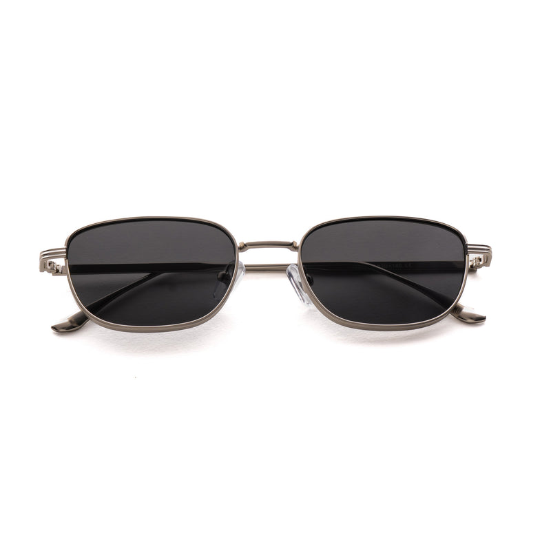 [ Riptide ] Compact Squared Sunglasses : Black/Silver - projectshades