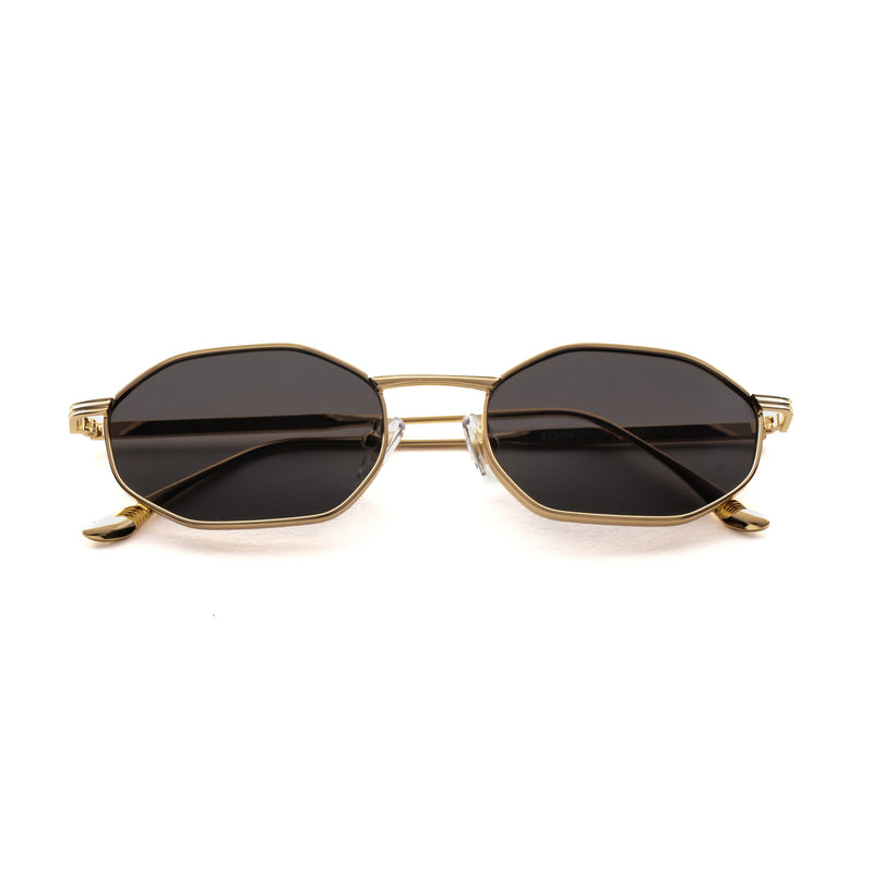 [ Tideline ] Angular Metal Sunglasses : Black Gold - projectshades