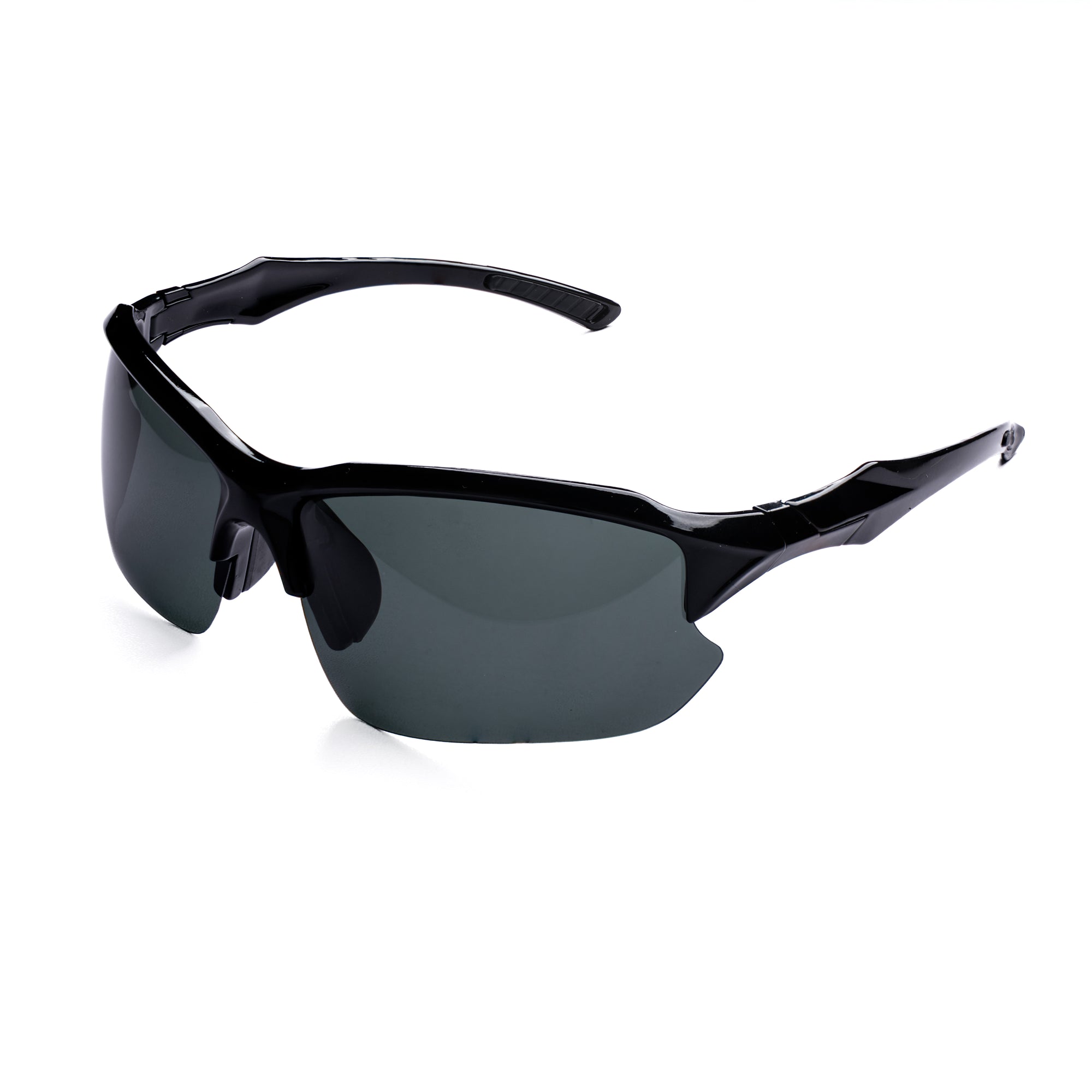 [ Zod ] Semi-Rimless Polarised Sunglasses : Black - projectshades