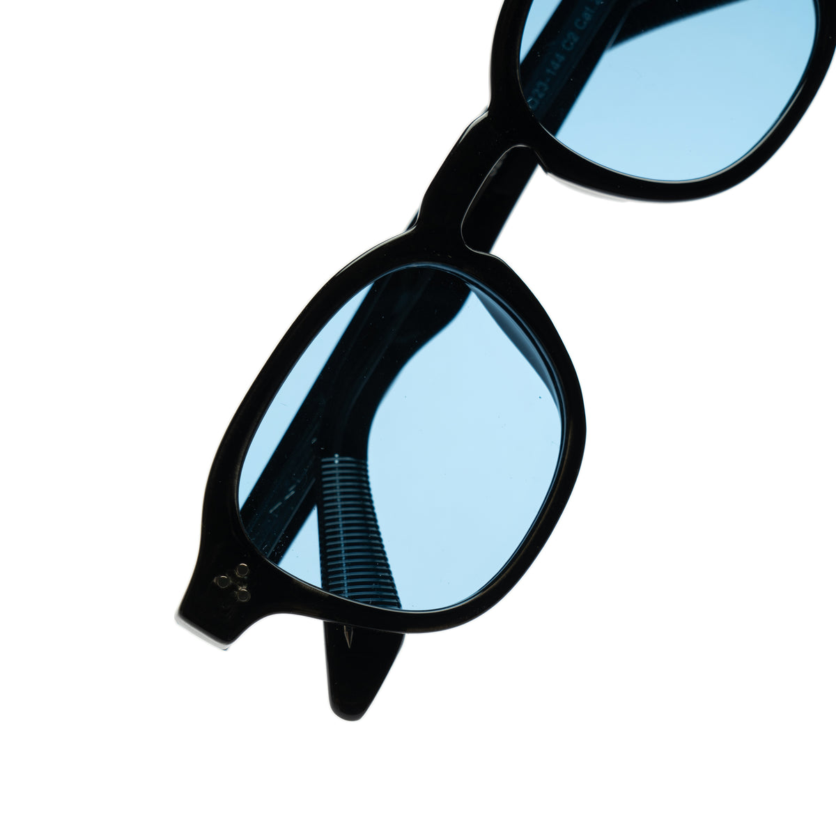 [ Icarus ] Retro Round Sunglasses : Black/Blue