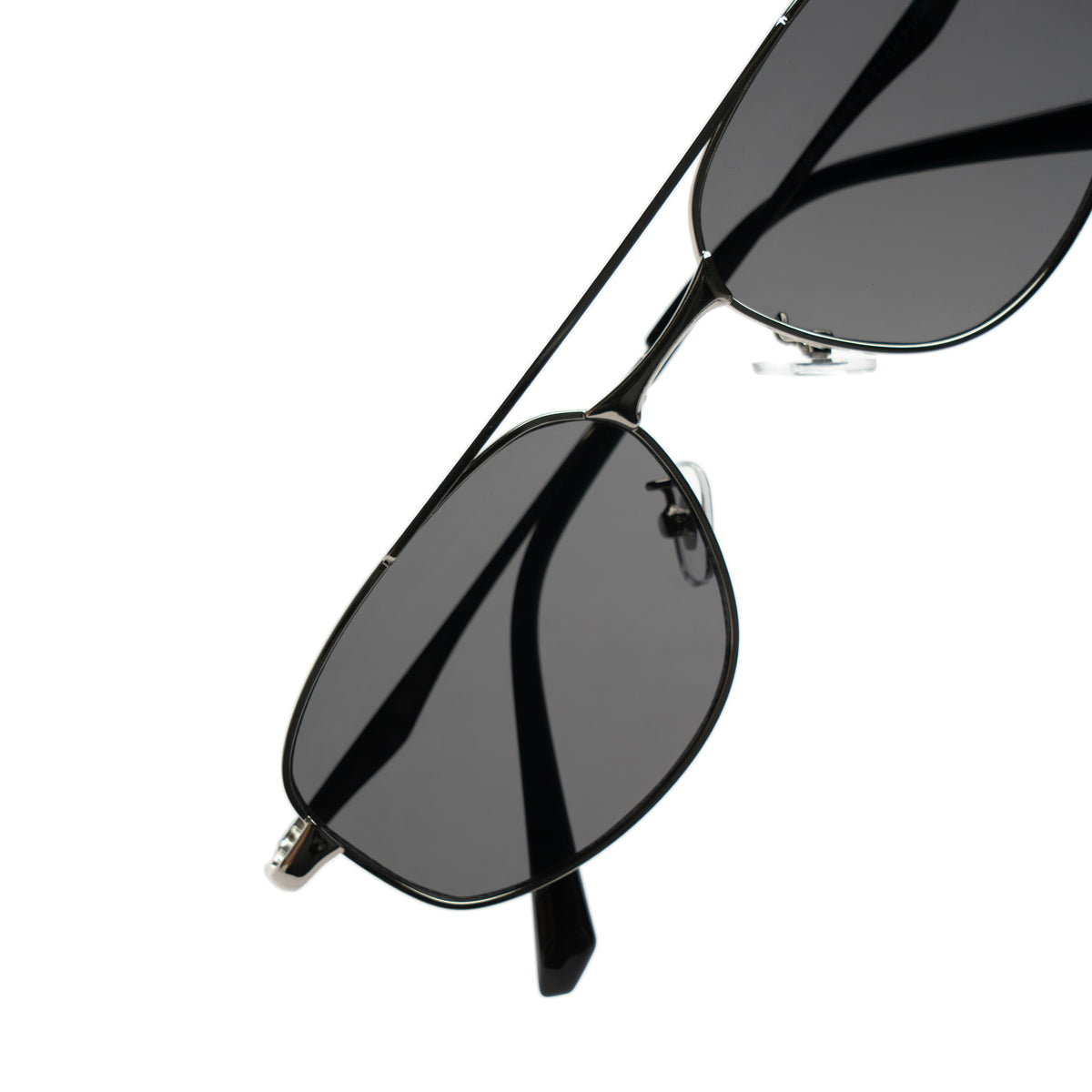 [ Orpheus ] Slim Metal Navigator Sunglasses : Black/Silver