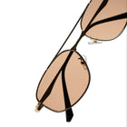 [ Orpheus ] Slim Metal Navigator Sunglasses : Brown/Gold