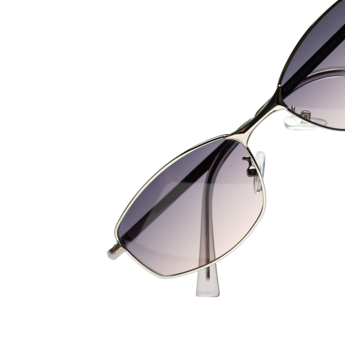[ Iris ] Slim Geometric Metal Sunglasses : Purple