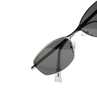 [ Iris ] Slim Geometric Metal Sunglasses : Black/Silver