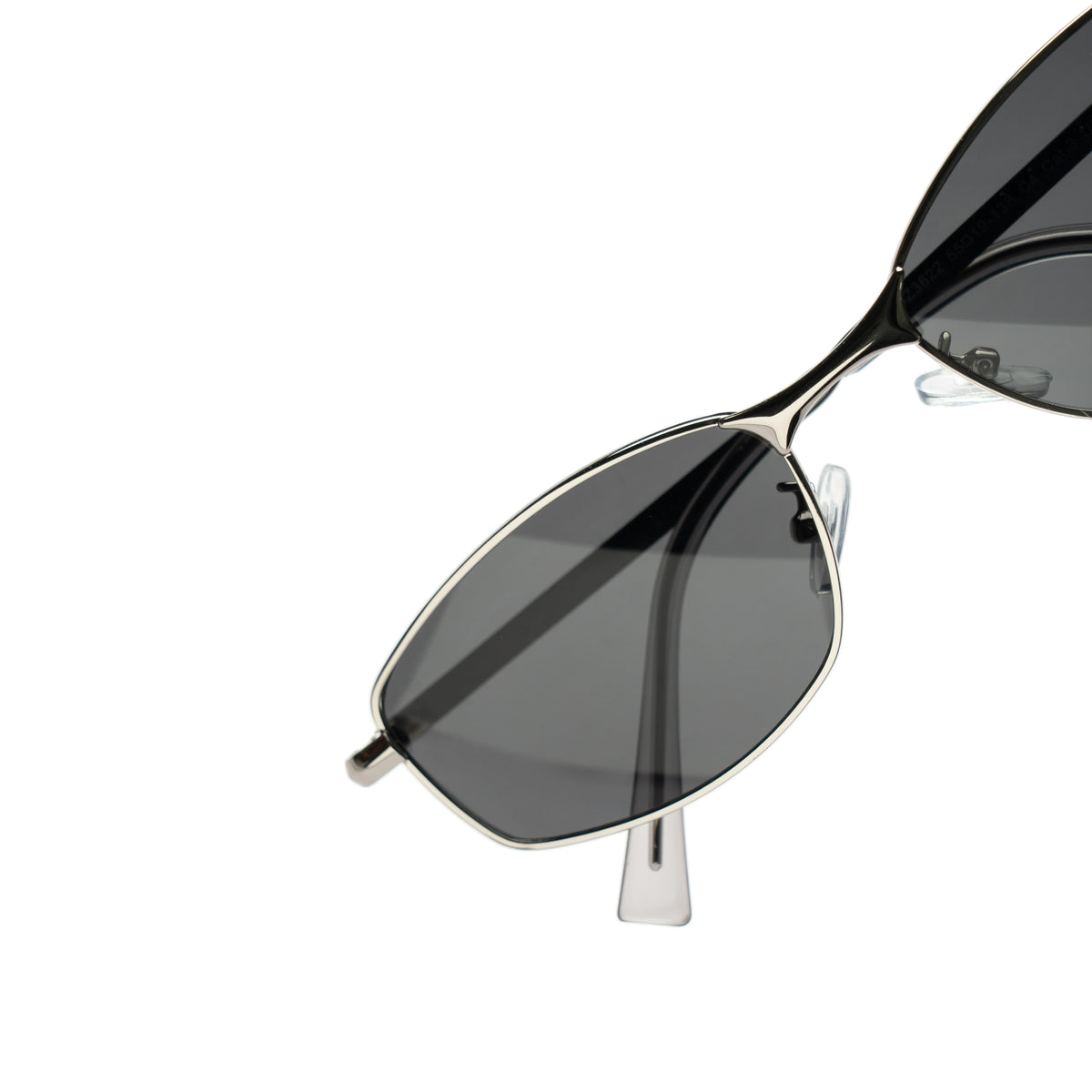 [ Iris ] Slim Geometric Metal Sunglasses : Black/Silver