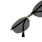 [ Iris ] Slim Geometric Metal Sunglasses : Black/Gold