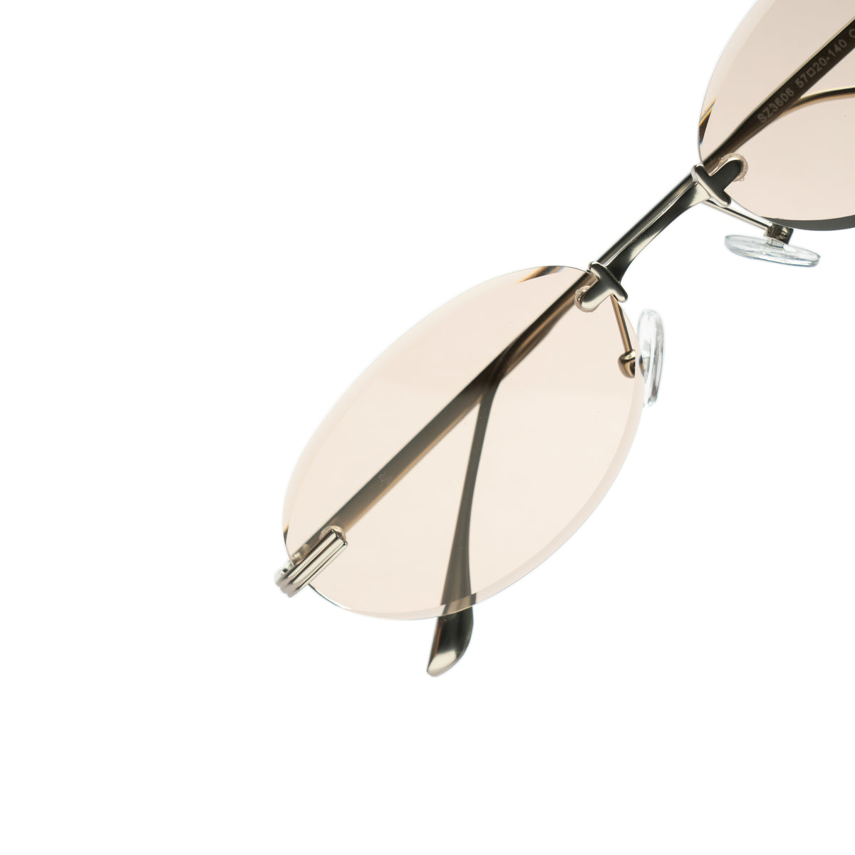 [ Aura ] Rimless Oval Sunglasses : Biege