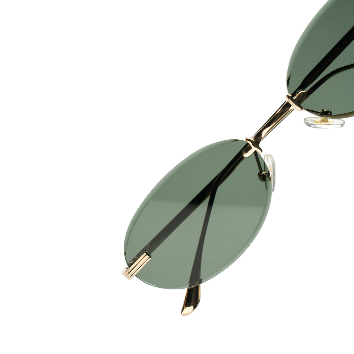 [ Aura ] Rimless Oval Sunglasses : Green
