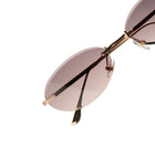 [ Aura ] Rimless Oval Sunglasses : Purple