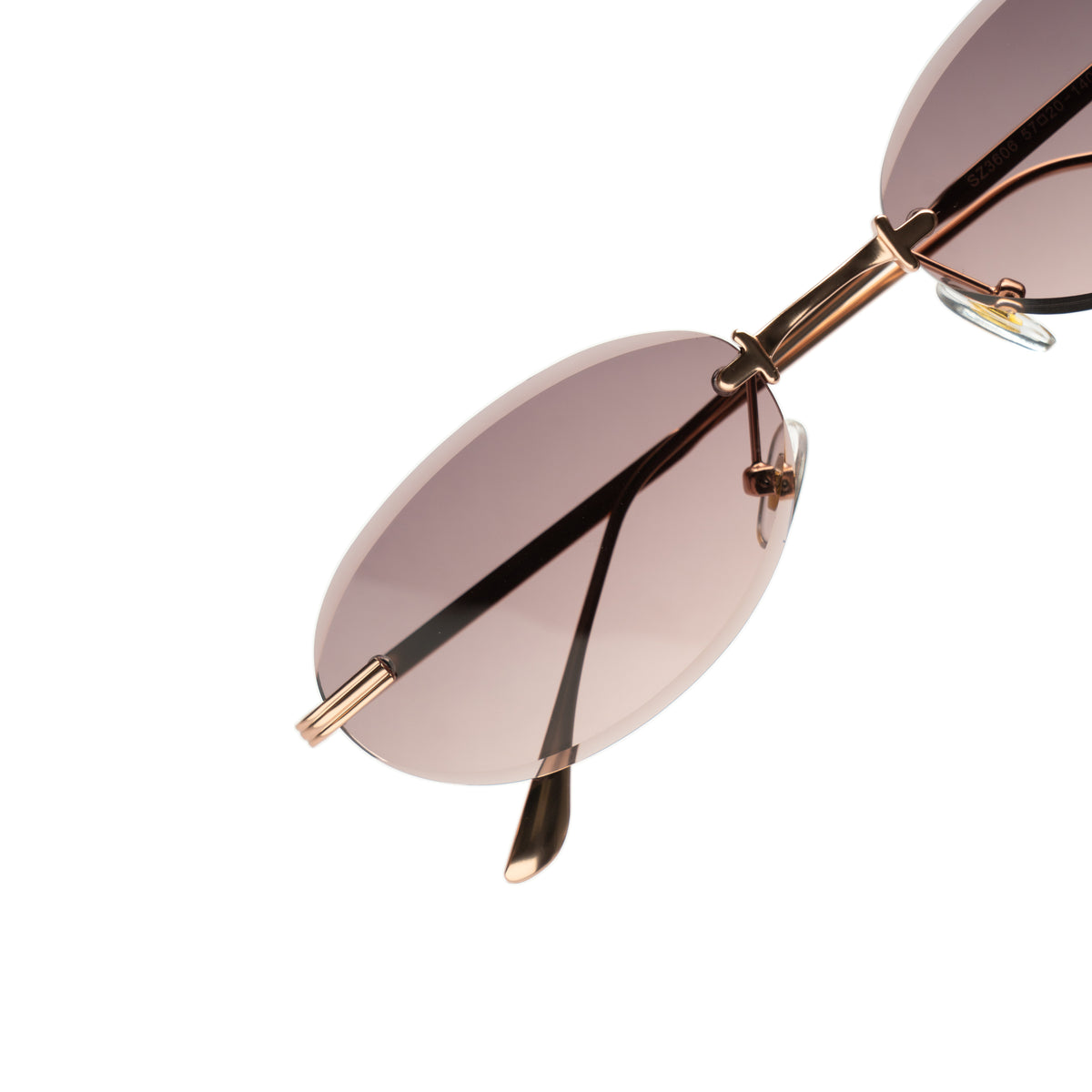 [ Aura ] Rimless Oval Sunglasses : Purple