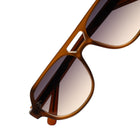 [ Hyperion ] Double-Bridge Aviator Sunglasses : Brown