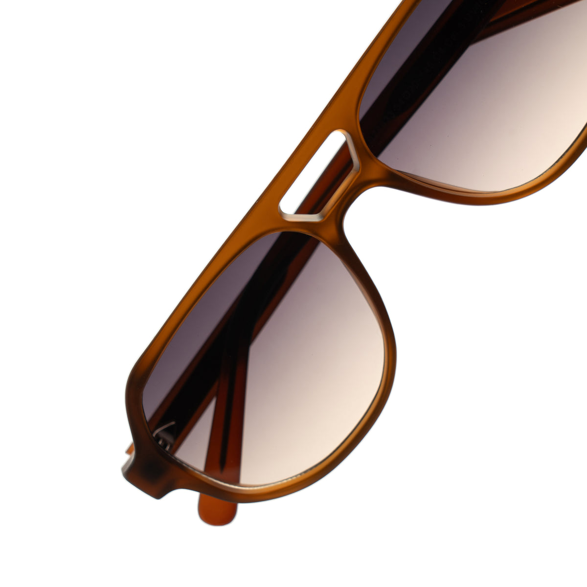 [ Hyperion ] Double-Bridge Aviator Sunglasses : Brown