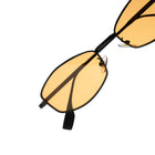 [ Daedalus ] Slim Faceted Metal Sunglasses : Orange/Black