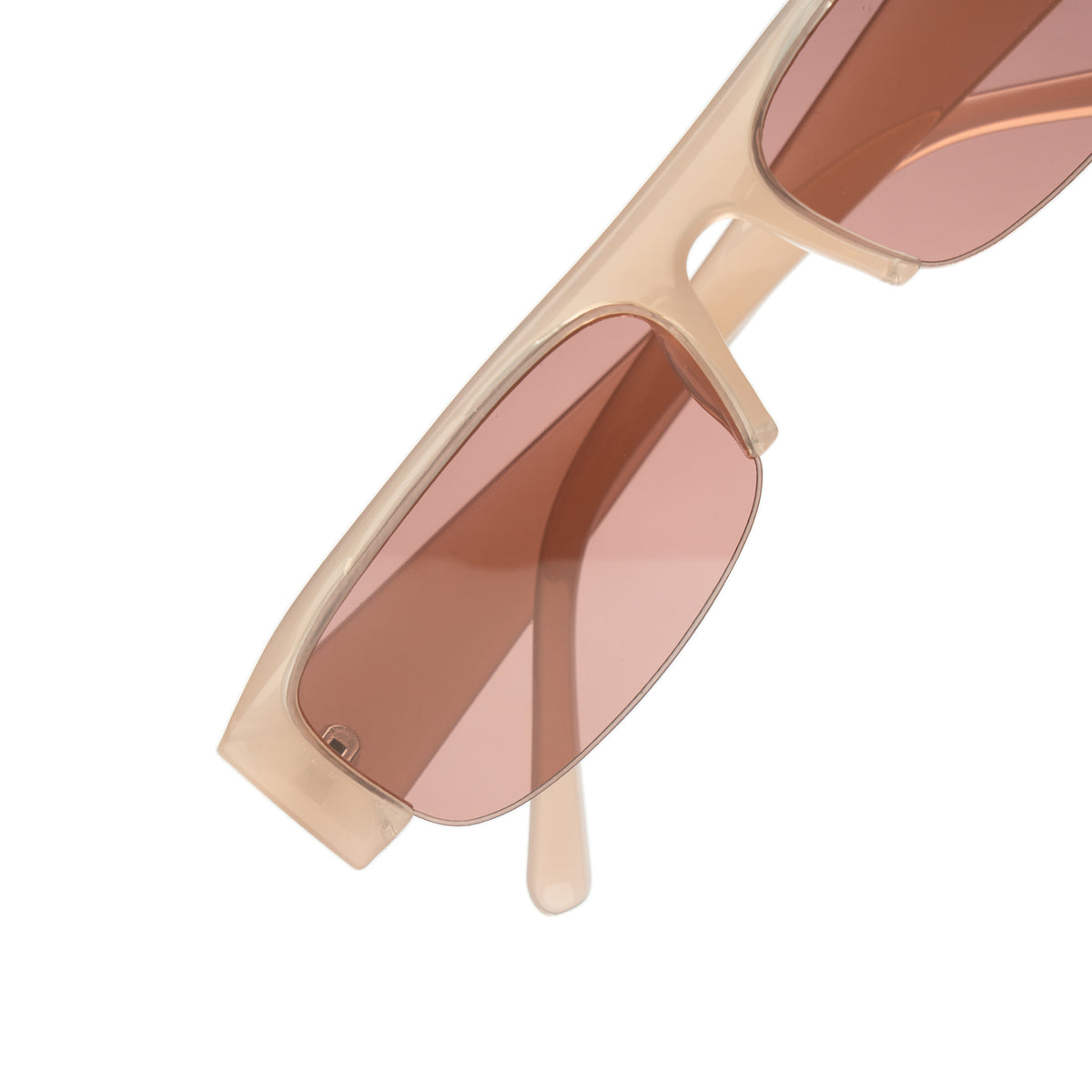 [ Nemesis ] Flat-top Y2k Sunglasses : Cream