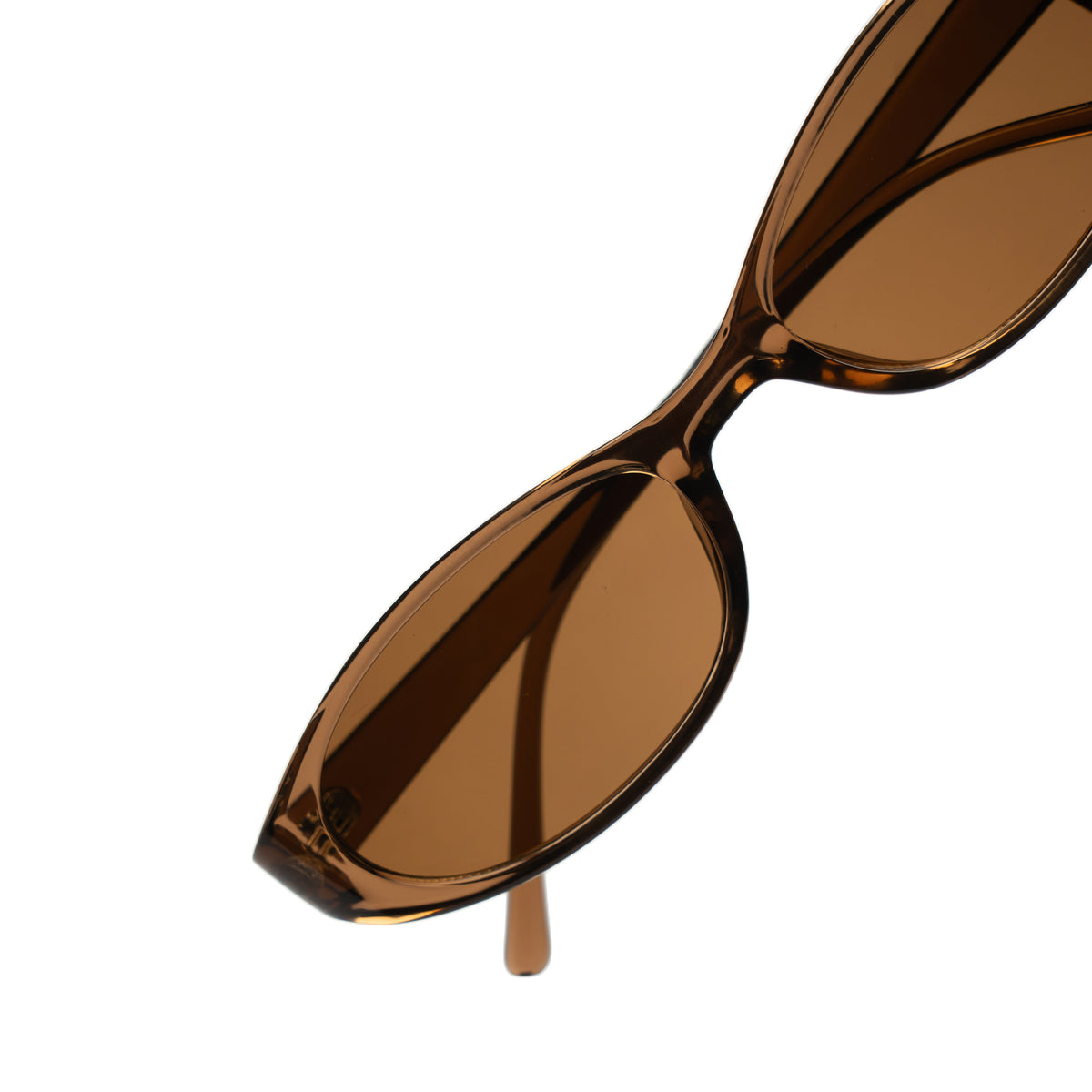 [ Nyx ] Slim 90s Oval Sunglasses : Brown