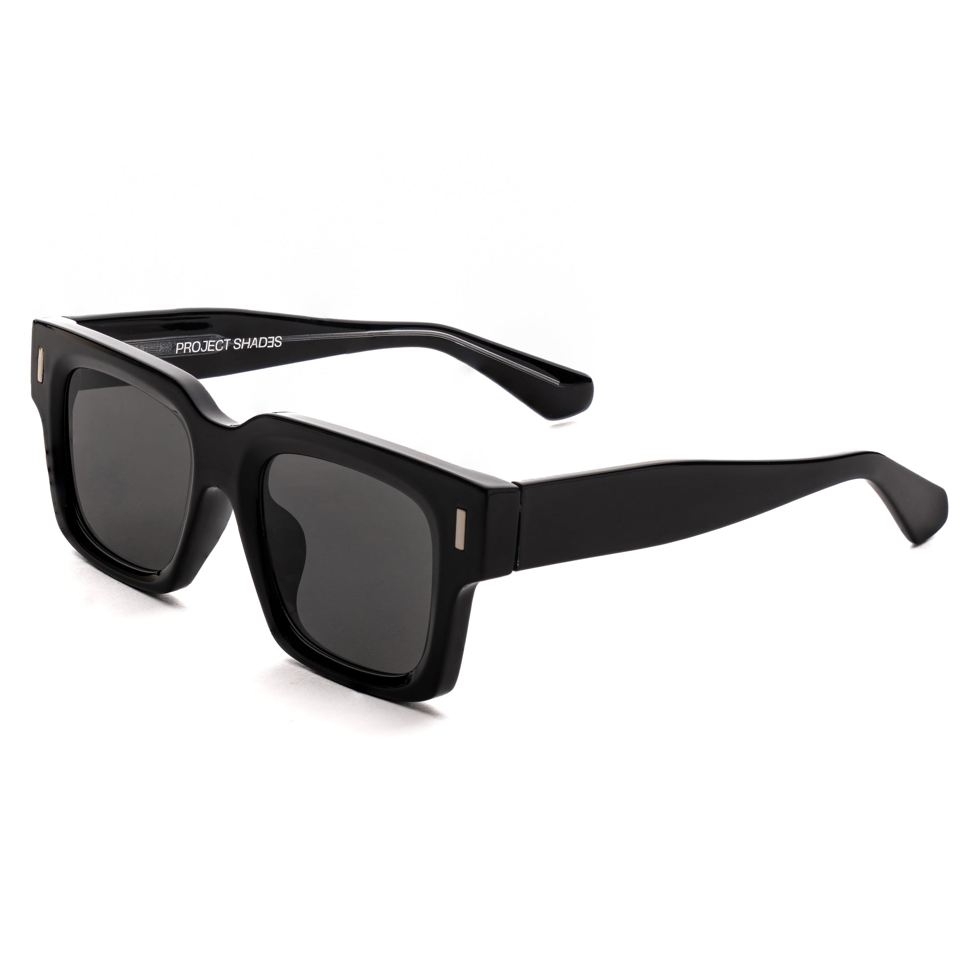 [ Archetype ] Oversized Rectangular Sunglasses : Black - projectshades